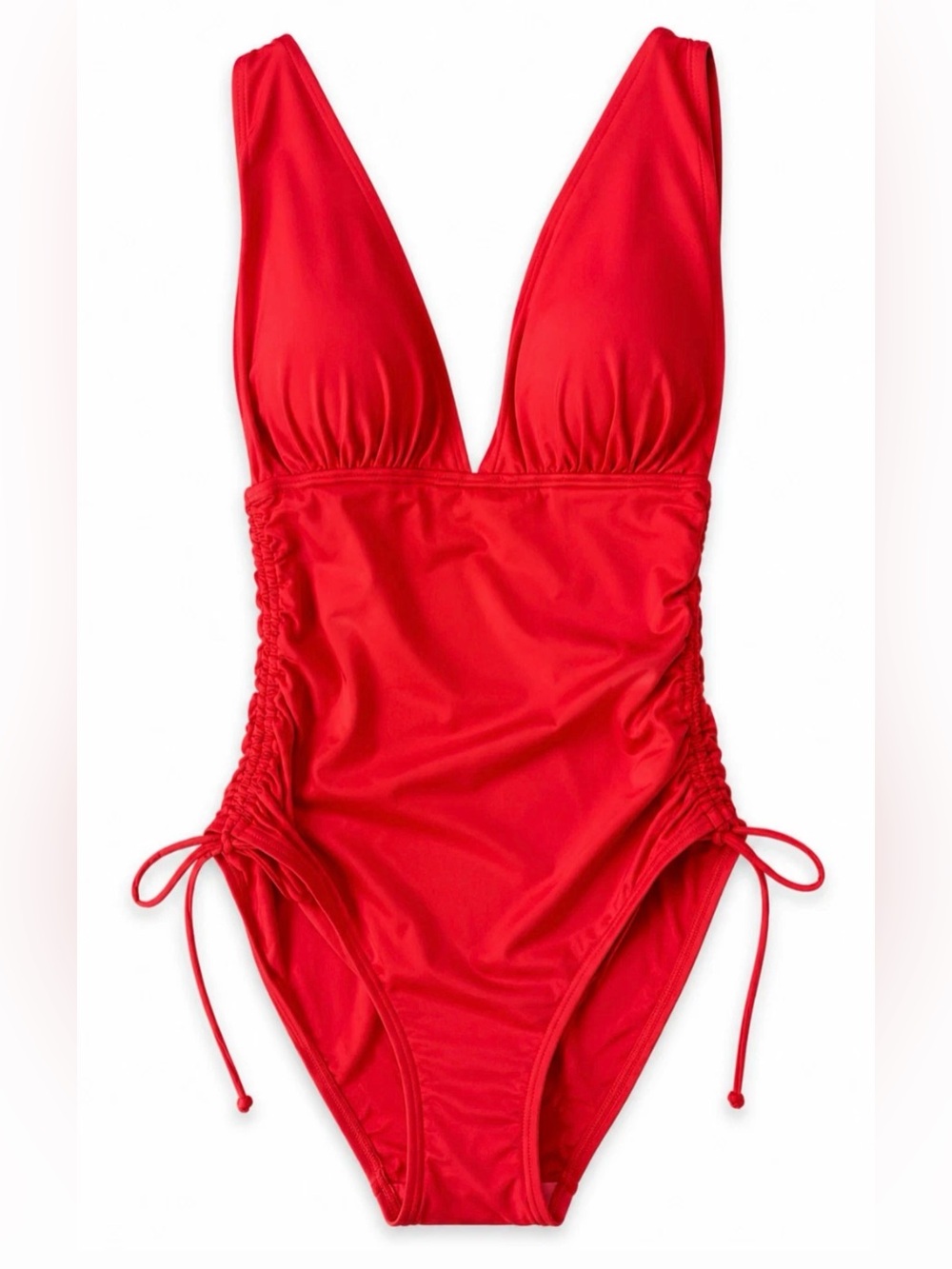 NWT SOMA BARBADOS CHERRY RED V-NECK ONE PIECE SWIMSUIT SZ 12